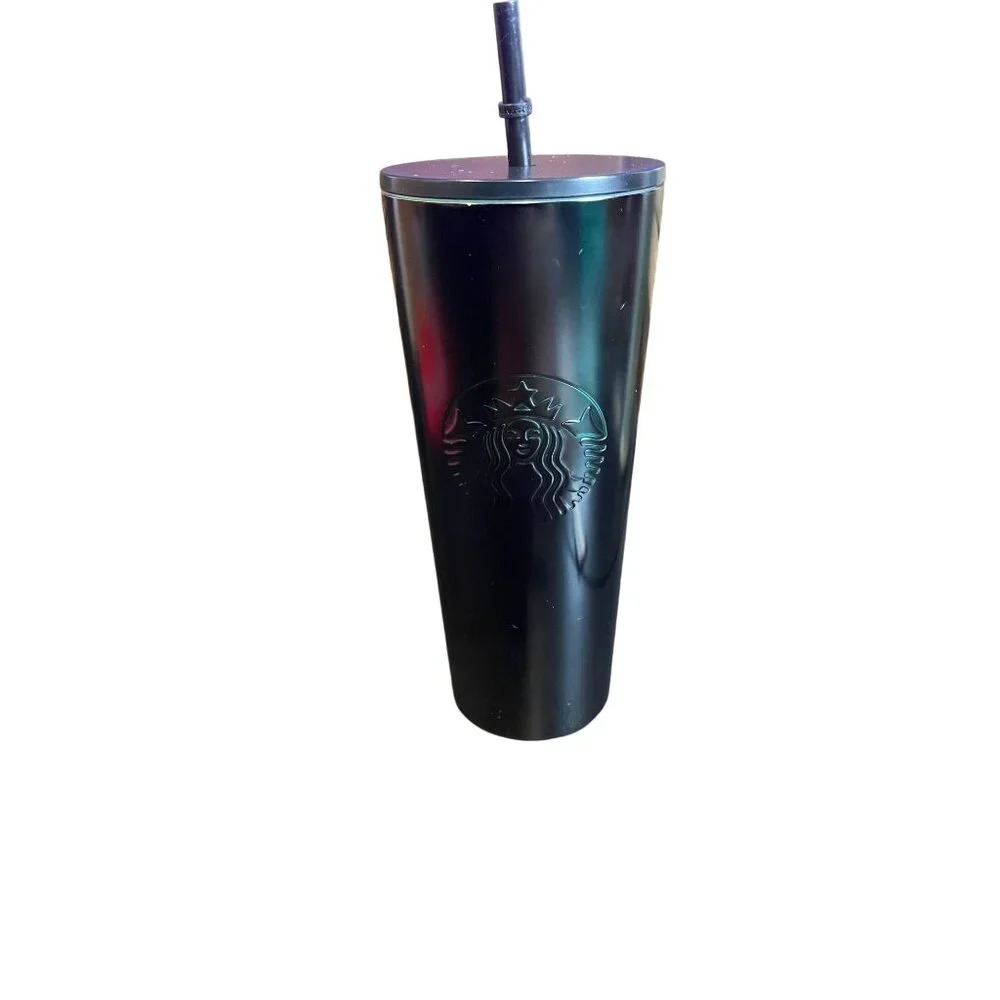 Starbucks 2020‎ Gradient Green Black Tumbler With Straw 24 Oz Stainless Steel